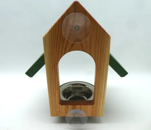 Grünes Vogelfutterhaus "Nils", für die Fensterscheibe