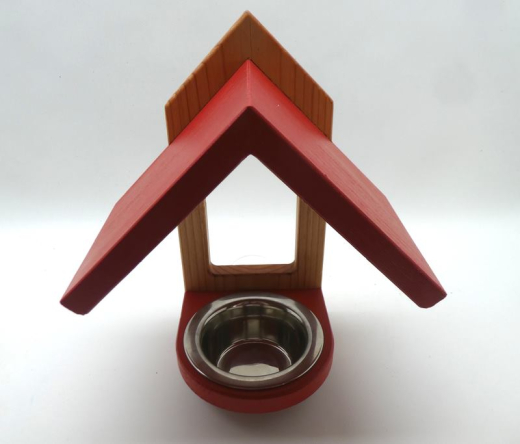 Rotes Vogelfutterhaus &quote;Freja&quote;, für die Fensterscheibe