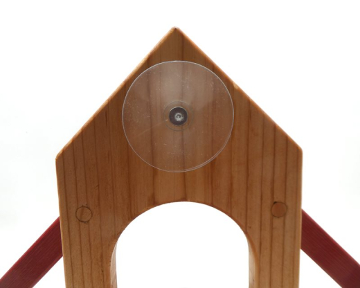 Rotes Vogelfutterhaus &quote;Freja&quote;, für die Fensterscheibe