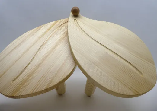 Doppelter Pflanzentisch "Blätter", verstellbar, Fichte