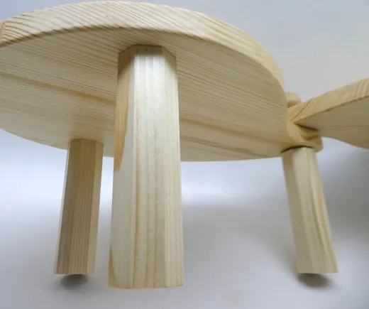 Doppelter Pflanzentisch "Blätter", verstellbar, Fichte