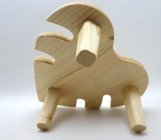 Pflanzentisch "Monstera", ca. 29x29cm, Fichte, Einzelstück