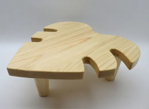 Pflanzentisch "Monstera", ca. 29x29cm, Fichte, Einzelstück