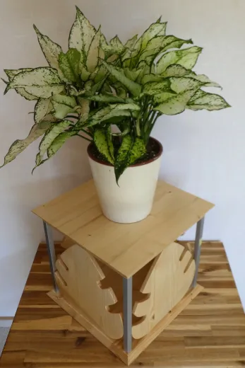 Pflanzentisch "Monstera", Fichte, ca. 36x36cm Pflanzentisch "Monstera", Fichte, ca. 36x36cm