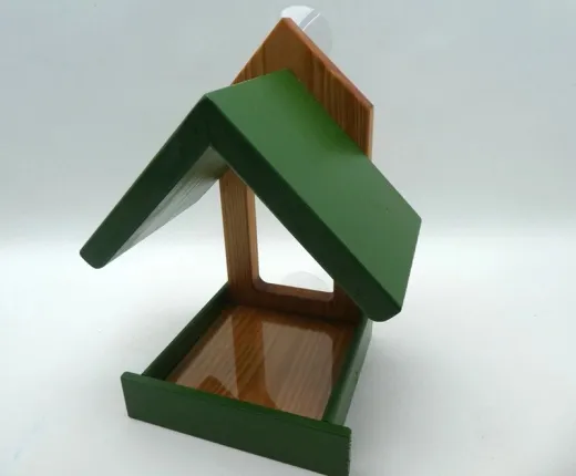 Grünes Vogelfutterhaus "Robin", für die Fensterscheibe